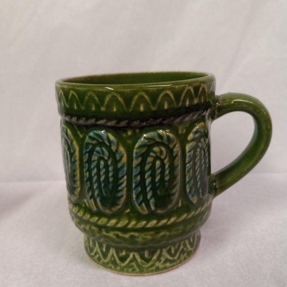 VINTAGE 6 Mugs Japanese Pottery Porcelain Ceramic Blue, Orange, Green, Brown,Tan - Picture 11 of 13